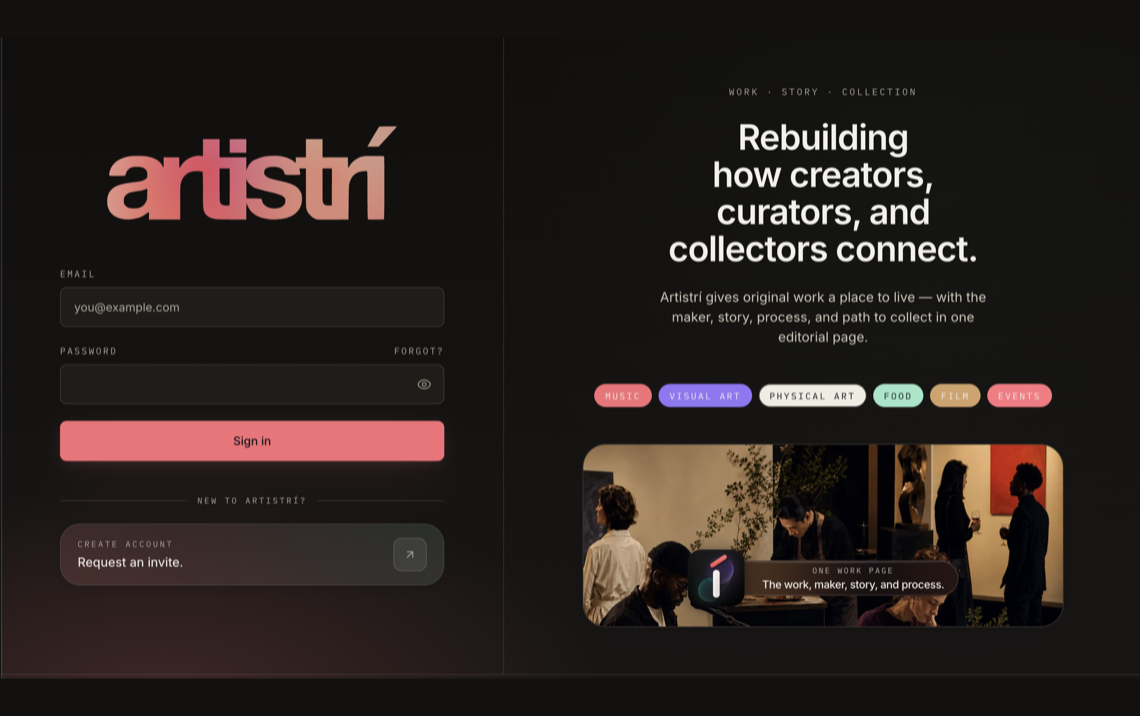 Artistrí project preview